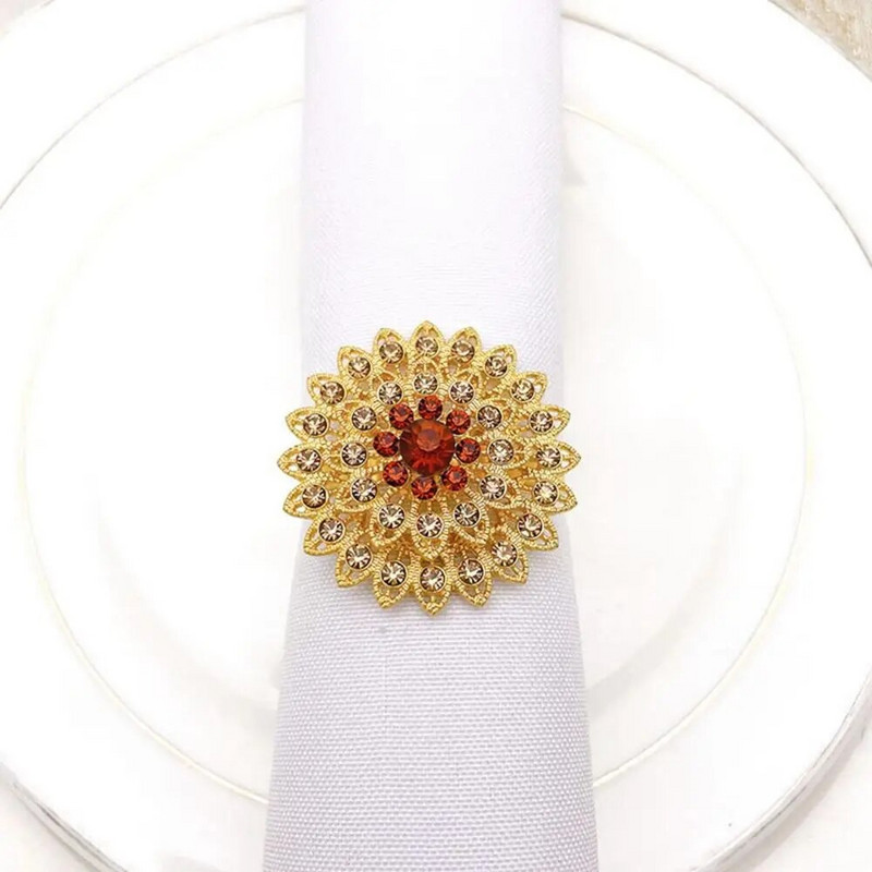 Πάρτυ κουζίνας Χριστουγεννιάτικες γιορτές γάμου Θήκη για χαρτοπετσέτα με στρας Σετ Τραπέζι Δαχτυλίδι με πόρπη σερβιέτ