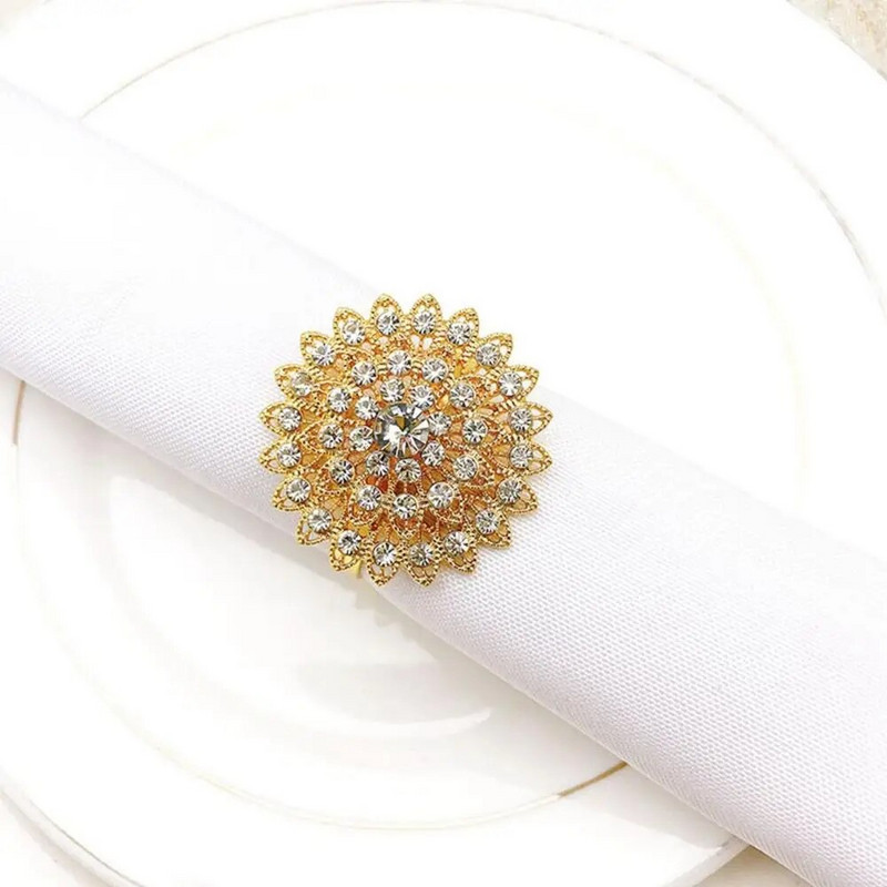 Πάρτυ κουζίνας Χριστουγεννιάτικες γιορτές γάμου Θήκη για χαρτοπετσέτα με στρας Σετ Τραπέζι Δαχτυλίδι με πόρπη σερβιέτ