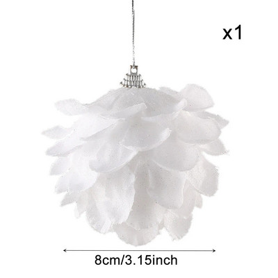 1/3gab 8cm balta Ziemassvētku bumba ziedlapiņas putuplasta bumba Ziemassvētku eglītes rotājuma kulons 2023 Mājas ballīte Jaungada Ziemassvētku dekors Navidad 2024