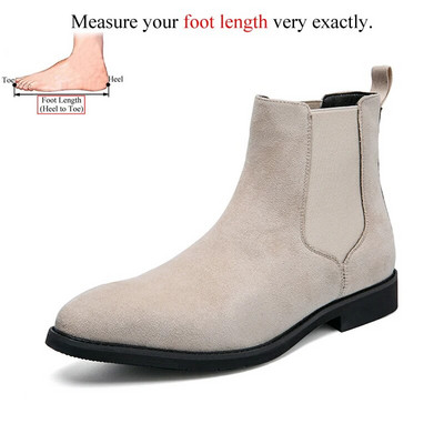 Zamšādas ādas Chelsea zābaki vīriešu smaili purngalu potītes kurpes modes tendence melns brūns bēšs liels izmērs 47 48 49