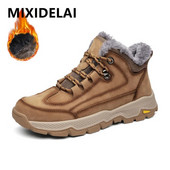 Talvised meeste ehtsast nahast poolsaapad Meeste ärisaapad Mood soojad õuesaapad Veekindlad nahast kingad