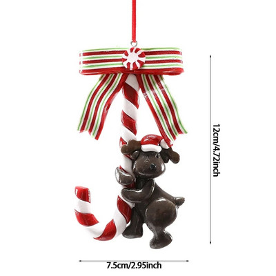 1gab. Ziemassvētku eglītes rotājums, mīksts māls, sarkans, balts, konfektes spieķis Ziemassvētku vecītis Alnis konfektes kulons ģimenei Jaungada dāvana Ziemassvētkiem 2023