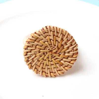 Koka rotangpalmas pītas salvetes gredzenu turētājs Sirds salmu apaļš pasniegšanas gredzens Vintage apaļš kāzu Chrismats ballītes vakariņu galda dekors