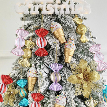 3 τεμ/Κουτί Χριστουγεννιάτικη μπάλα Στολίδι Balice Παγωτό Καραμέλα Σχήματα Χριστουγεννιάτικο Δέντρο Κρεμαστό Κρεμαστό Σπίτι Πάρτι Navidad Χριστουγεννιάτικη διακόσμηση 2024