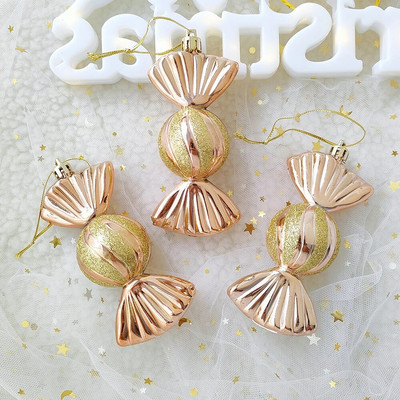 3gab/kaste Ziemassvētku balles rotājums Balice saldējums konfekšu formas Ziemassvētku eglītes piekarināms kulons mājas ballīte Navidad Ziemassvētku dekors 2024