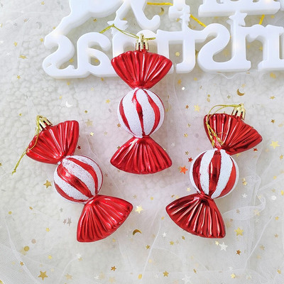 3gab/kaste Ziemassvētku balles rotājums Balice saldējums konfekšu formas Ziemassvētku eglītes piekarināms kulons mājas ballīte Navidad Ziemassvētku dekors 2024