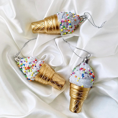 3gab/kaste Ziemassvētku balles rotājums Balice saldējums konfekšu formas Ziemassvētku eglītes piekarināms kulons mājas ballīte Navidad Ziemassvētku dekors 2024