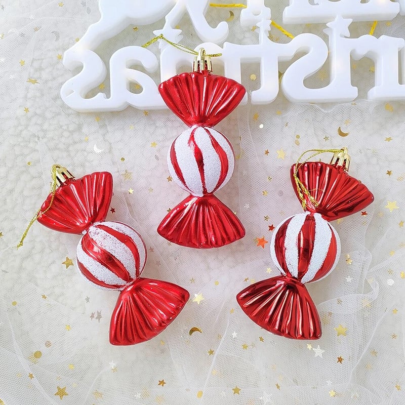 3gab/kaste Ziemassvētku balles rotājums Balice saldējums konfekšu formas Ziemassvētku eglītes piekarināms kulons mājas ballīte Navidad Ziemassvētku dekors 2024