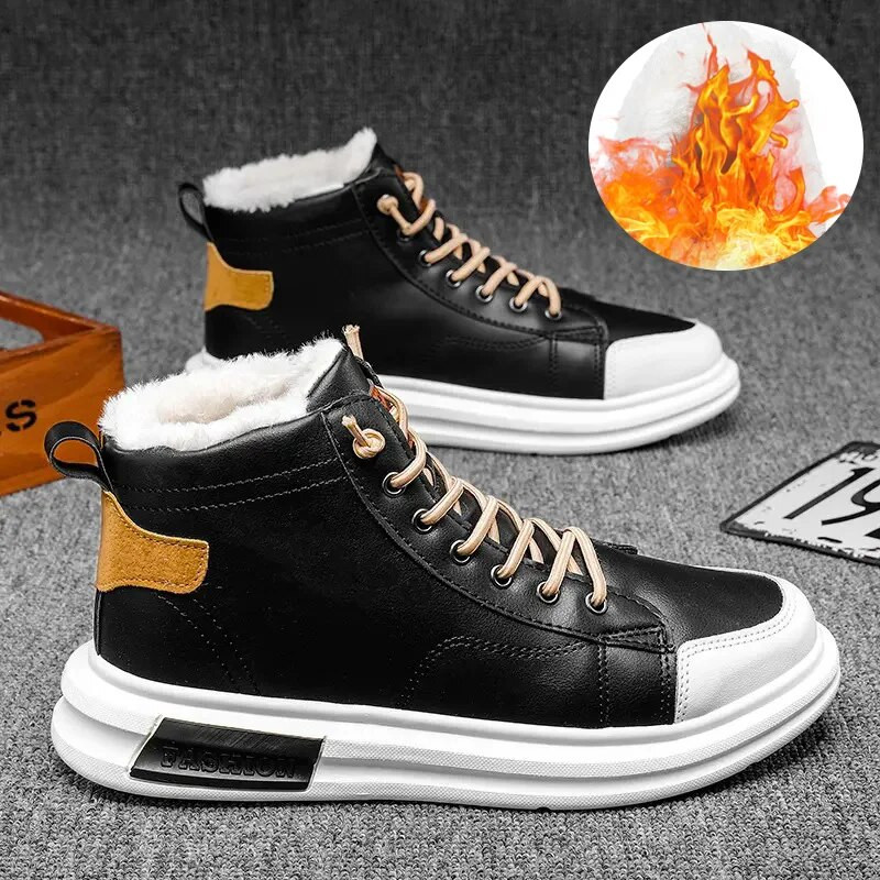 2022. gada ziemas zābaki vīriešiem vīriešu kedas PU augšdaļa, silti, ērta iekšpuse, gumijas zole Modes vīriešu ikdienas apavi Zapatillas Hombre