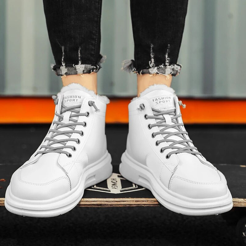 2022. gada ziemas zābaki vīriešiem vīriešu kedas PU augšdaļa, silti, ērta iekšpuse, gumijas zole Modes vīriešu ikdienas apavi Zapatillas Hombre