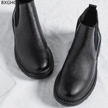 Μαύρα μποτάκια για άντρες Ανδρικά παπούτσια πλατφόρμας Ανδρικά μποτάκια Chelsea Ανδρικά δερμάτινα ανδρικά παπούτσια Πολυτελή επώνυμα παπούτσια για άνδρες 2023 Zapatos