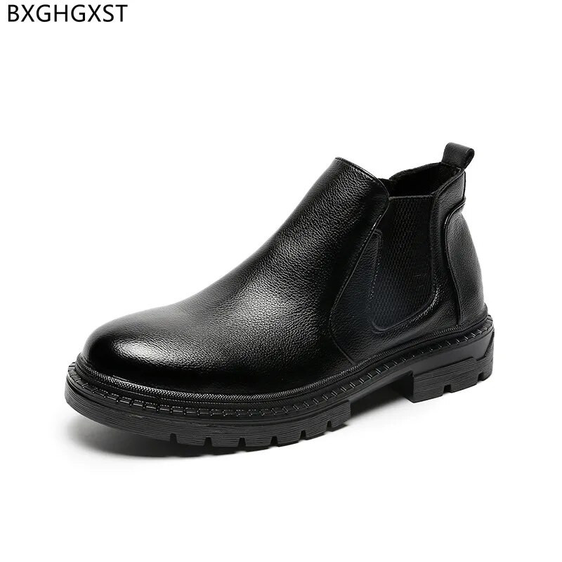 Μαύρα μποτάκια για άντρες Ανδρικά παπούτσια πλατφόρμας Ανδρικά μποτάκια Chelsea Ανδρικά δερμάτινα ανδρικά παπούτσια Πολυτελή επώνυμα παπούτσια για άνδρες 2023 Zapatos