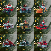 Κρεμαστό χριστουγεννιάτικο δέντρο 2023 Ακρυλικό επίπεδο χαριτωμένο καρτούν στολίδι κρεμαστό αυτοκινήτου διακόσμηση σπιτιού Χριστουγεννιάτικες προμήθειες Navidad Noel Πρωτοχρονιά 2024