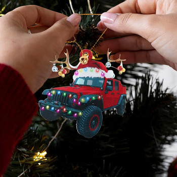 Κρεμαστό χριστουγεννιάτικο δέντρο 2023 Ακρυλικό επίπεδο χαριτωμένο καρτούν στολίδι κρεμαστό αυτοκινήτου διακόσμηση σπιτιού Χριστουγεννιάτικες προμήθειες Navidad Noel Πρωτοχρονιά 2024