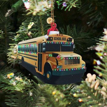 Висулка за коледно дърво 2023 г. Акрилна плоска сладка анимационна висяща украса за кола Начало Декор Коледни консумативи Navidad Noel Нова година 2024