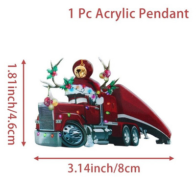 Κρεμαστό χριστουγεννιάτικο δέντρο 2023 Ακρυλικό επίπεδο χαριτωμένο καρτούν στολίδι κρεμαστό αυτοκινήτου διακόσμηση σπιτιού Χριστουγεννιάτικες προμήθειες Navidad Noel Πρωτοχρονιά 2024