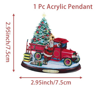 Κρεμαστό χριστουγεννιάτικο δέντρο 2023 Ακρυλικό επίπεδο χαριτωμένο καρτούν στολίδι κρεμαστό αυτοκινήτου διακόσμηση σπιτιού Χριστουγεννιάτικες προμήθειες Navidad Noel Πρωτοχρονιά 2024