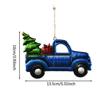 Коледен висящ камион с висулка Карикатура Малка кола с орнаменти за дърво Пикап и висулки във формата на кола за коледно дърво