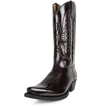 Ανδρικές μπότες με μύτη Western Cowboy 2023 Φθινοπωρινές Αδιάβροχες Μπότες Πλατφόρμας Plus Size Αντιολισθητικά παπούτσια για περπάτημα Sapatos Para Hombre