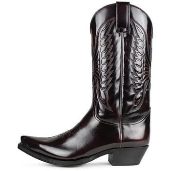 Ανδρικές μπότες με μύτη Western Cowboy 2023 Φθινοπωρινές Αδιάβροχες Μπότες Πλατφόρμας Plus Size Αντιολισθητικά παπούτσια για περπάτημα Sapatos Para Hombre