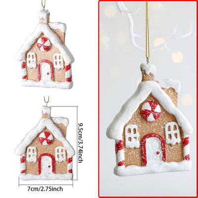 Jõulud väike maja lumehelves sõõriku kujuga kaunistus jõulupuu rippuvad ripatsid Kodupidu Navidadi jõulukaunistus 2024