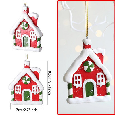 Jõulud väike maja lumehelves sõõriku kujuga kaunistus jõulupuu rippuvad ripatsid Kodupidu Navidadi jõulukaunistus 2024