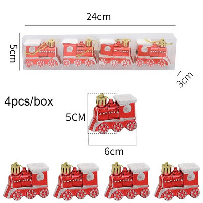 4τμχ/κουτί Χριστουγεννιάτικα στολίδια για χριστουγεννιάτικο δέντρο Ηλεκτροκίνητο χριστουγεννιάτικο μενταγιόν για χριστουγεννιάτικο μενταγιόν για πρωτοχρονιάτικο πάρτι για το σπίτι DIY Διακοσμήσεις Navidad