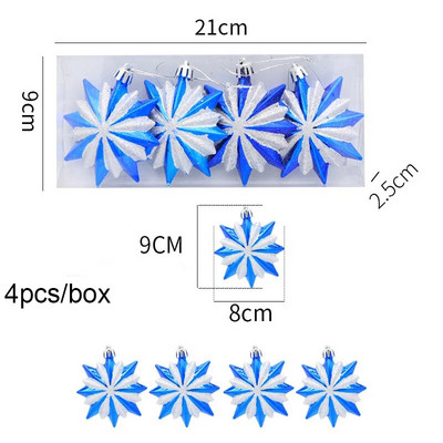 4τμχ/κουτί Χριστουγεννιάτικα στολίδια για χριστουγεννιάτικο δέντρο Ηλεκτροκίνητο χριστουγεννιάτικο μενταγιόν για χριστουγεννιάτικο μενταγιόν για πρωτοχρονιάτικο πάρτι για το σπίτι DIY Διακοσμήσεις Navidad