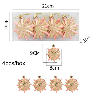 4τμχ/κουτί Χριστουγεννιάτικα στολίδια για χριστουγεννιάτικο δέντρο Ηλεκτροκίνητο χριστουγεννιάτικο μενταγιόν για χριστουγεννιάτικο μενταγιόν για πρωτοχρονιάτικο πάρτι για το σπίτι DIY Διακοσμήσεις Navidad