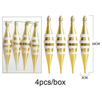 4τμχ/κουτί Χριστουγεννιάτικα στολίδια για χριστουγεννιάτικο δέντρο Ηλεκτροκίνητο χριστουγεννιάτικο μενταγιόν για χριστουγεννιάτικο μενταγιόν για πρωτοχρονιάτικο πάρτι για το σπίτι DIY Διακοσμήσεις Navidad