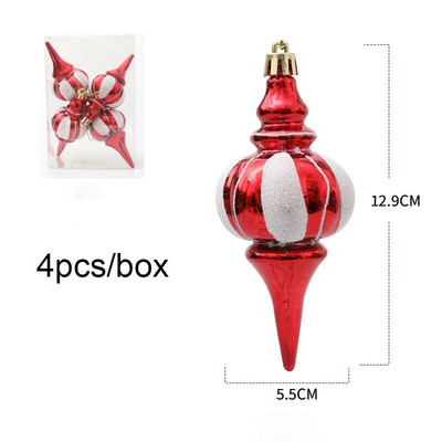 4τμχ/κουτί Χριστουγεννιάτικα στολίδια για χριστουγεννιάτικο δέντρο Ηλεκτροκίνητο χριστουγεννιάτικο μενταγιόν για χριστουγεννιάτικο μενταγιόν για πρωτοχρονιάτικο πάρτι για το σπίτι DIY Διακοσμήσεις Navidad