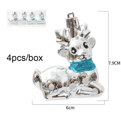 4τμχ/κουτί Χριστουγεννιάτικα στολίδια για χριστουγεννιάτικο δέντρο Ηλεκτροκίνητο χριστουγεννιάτικο μενταγιόν για χριστουγεννιάτικο μενταγιόν για πρωτοχρονιάτικο πάρτι για το σπίτι DIY Διακοσμήσεις Navidad