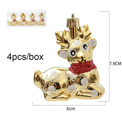 4τμχ/κουτί Χριστουγεννιάτικα στολίδια για χριστουγεννιάτικο δέντρο Ηλεκτροκίνητο χριστουγεννιάτικο μενταγιόν για χριστουγεννιάτικο μενταγιόν για πρωτοχρονιάτικο πάρτι για το σπίτι DIY Διακοσμήσεις Navidad