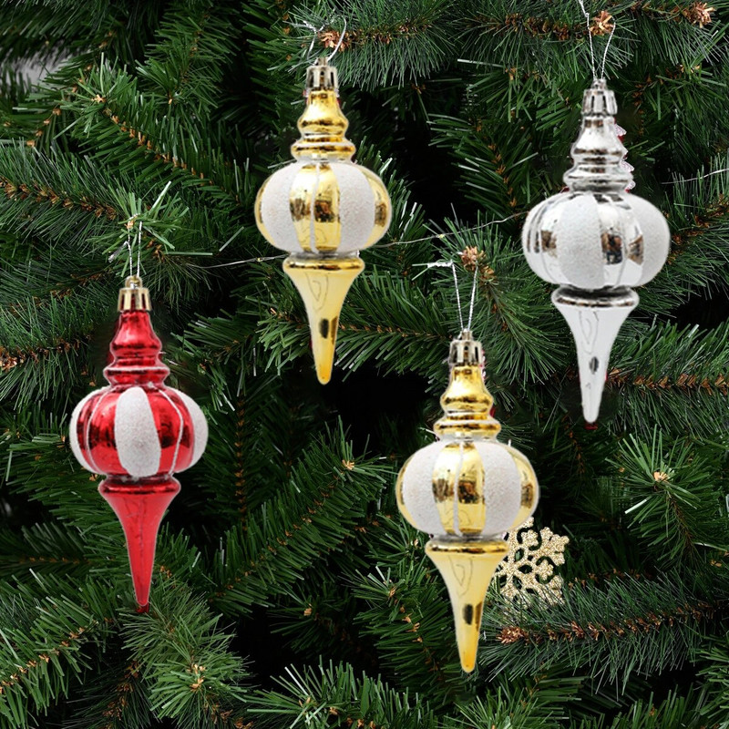 4τμχ/κουτί Χριστουγεννιάτικα στολίδια για χριστουγεννιάτικο δέντρο Ηλεκτροκίνητο χριστουγεννιάτικο μενταγιόν για χριστουγεννιάτικο μενταγιόν για πρωτοχρονιάτικο πάρτι για το σπίτι DIY Διακοσμήσεις Navidad