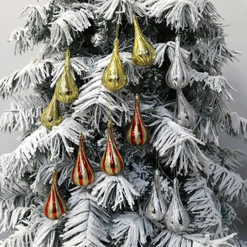 Χριστουγεννιάτικες διακοσμήσεις σπιτιού 2023 4 τμχ/κουτί Ζωγραφισμένο νερό σταγόνα καραμέλα Χιόνι Σπίτι Χριστουγεννιάτικο Δέντρο Κρεμαστό Πρωτοχρονιάτικο Χριστουγεννιάτικο πάρτι