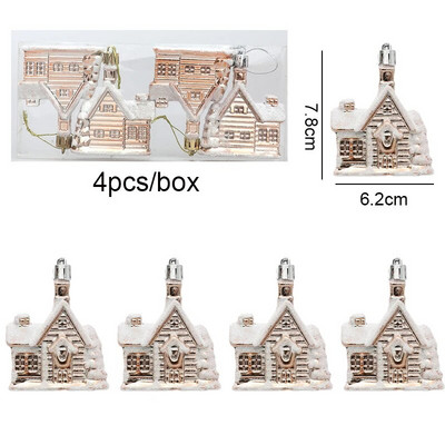 Χριστουγεννιάτικες διακοσμήσεις σπιτιού 2023 4 τμχ/κουτί Ζωγραφισμένο νερό σταγόνα καραμέλα Χιόνι Σπίτι Χριστουγεννιάτικο Δέντρο Κρεμαστό Πρωτοχρονιάτικο Χριστουγεννιάτικο πάρτι