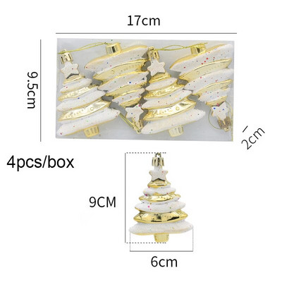 Χριστουγεννιάτικες διακοσμήσεις σπιτιού 2023 4 τμχ/κουτί Ζωγραφισμένο νερό σταγόνα καραμέλα Χιόνι Σπίτι Χριστουγεννιάτικο Δέντρο Κρεμαστό Πρωτοχρονιάτικο Χριστουγεννιάτικο πάρτι