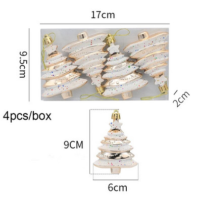 Χριστουγεννιάτικες διακοσμήσεις σπιτιού 2023 4 τμχ/κουτί Ζωγραφισμένο νερό σταγόνα καραμέλα Χιόνι Σπίτι Χριστουγεννιάτικο Δέντρο Κρεμαστό Πρωτοχρονιάτικο Χριστουγεννιάτικο πάρτι