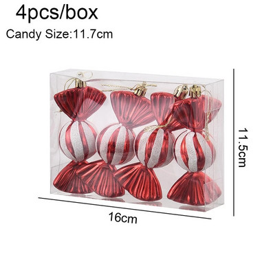 Χριστουγεννιάτικες διακοσμήσεις σπιτιού 2023 4 τμχ/κουτί Ζωγραφισμένο νερό σταγόνα καραμέλα Χιόνι Σπίτι Χριστουγεννιάτικο Δέντρο Κρεμαστό Πρωτοχρονιάτικο Χριστουγεννιάτικο πάρτι