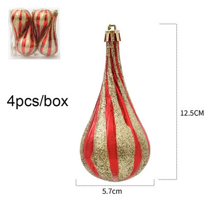 Χριστουγεννιάτικες διακοσμήσεις σπιτιού 2023 4 τμχ/κουτί Ζωγραφισμένο νερό σταγόνα καραμέλα Χιόνι Σπίτι Χριστουγεννιάτικο Δέντρο Κρεμαστό Πρωτοχρονιάτικο Χριστουγεννιάτικο πάρτι