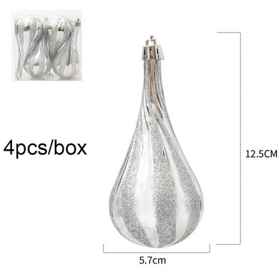 Χριστουγεννιάτικες διακοσμήσεις σπιτιού 2023 4 τμχ/κουτί Ζωγραφισμένο νερό σταγόνα καραμέλα Χιόνι Σπίτι Χριστουγεννιάτικο Δέντρο Κρεμαστό Πρωτοχρονιάτικο Χριστουγεννιάτικο πάρτι