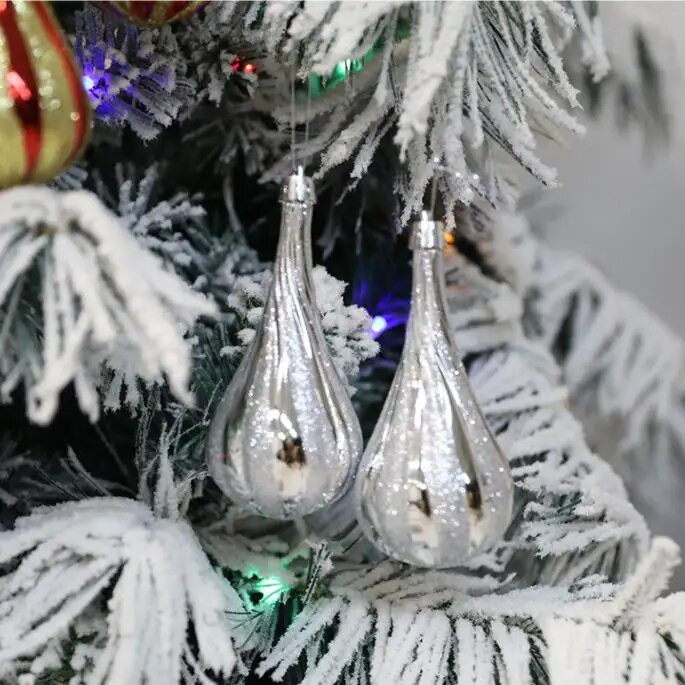 Χριστουγεννιάτικες διακοσμήσεις σπιτιού 2023 4 τμχ/κουτί Ζωγραφισμένο νερό σταγόνα καραμέλα Χιόνι Σπίτι Χριστουγεννιάτικο Δέντρο Κρεμαστό Πρωτοχρονιάτικο Χριστουγεννιάτικο πάρτι