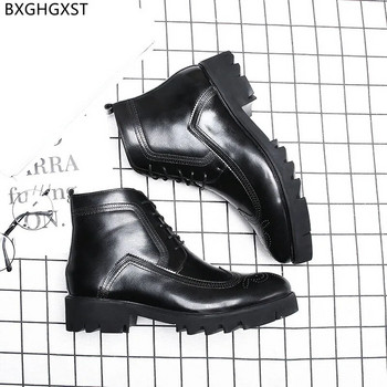 Μποτάκια για άνδρες Ανδρικές Πλατφόρμες Μοτοσικλέτας Ανδρικά παπούτσια Casual Δερμάτινες μπότες για άντρες 2023 Luxury Designer Ανδρικά παπούτσια Zapatos