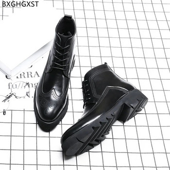 Μποτάκια για άνδρες Ανδρικές Πλατφόρμες Μοτοσικλέτας Ανδρικά παπούτσια Casual Δερμάτινες μπότες για άντρες 2023 Luxury Designer Ανδρικά παπούτσια Zapatos