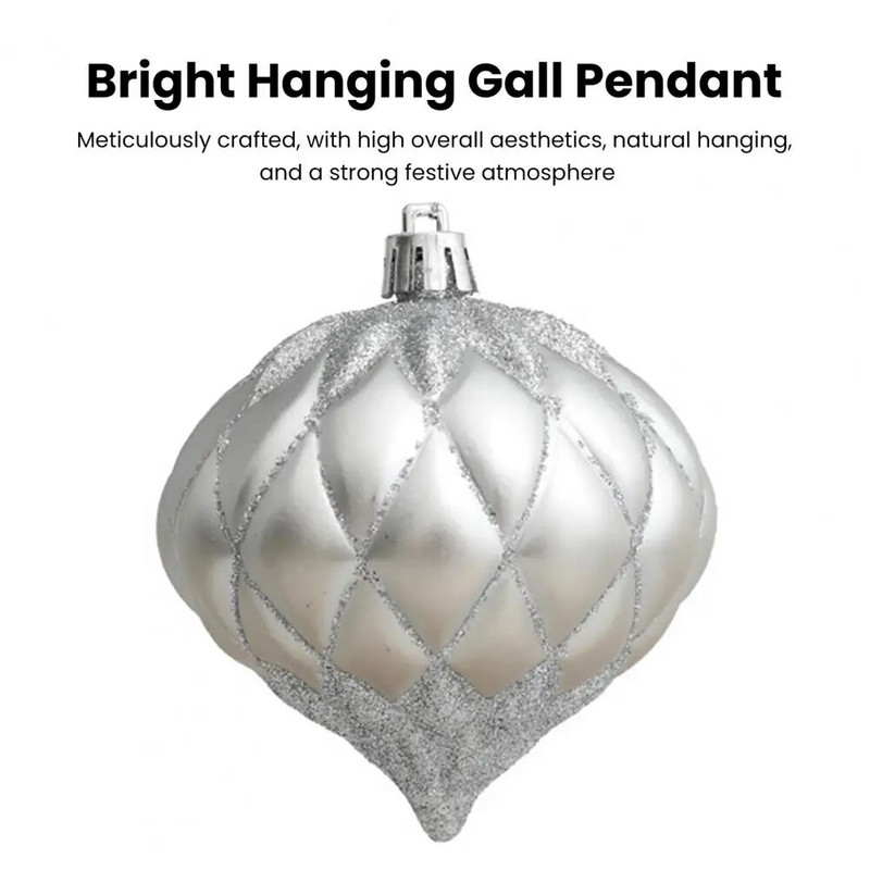 3 τεμάχια/Κουτί με λεπτή υφή Πλαστική διάταξη σκηνικών Στήριξη Γυαλιστερές μπάλες χριστουγεννιάτικων δέντρων σετ στολιδιών Χριστουγεννιάτικα πάρτι προμήθειες