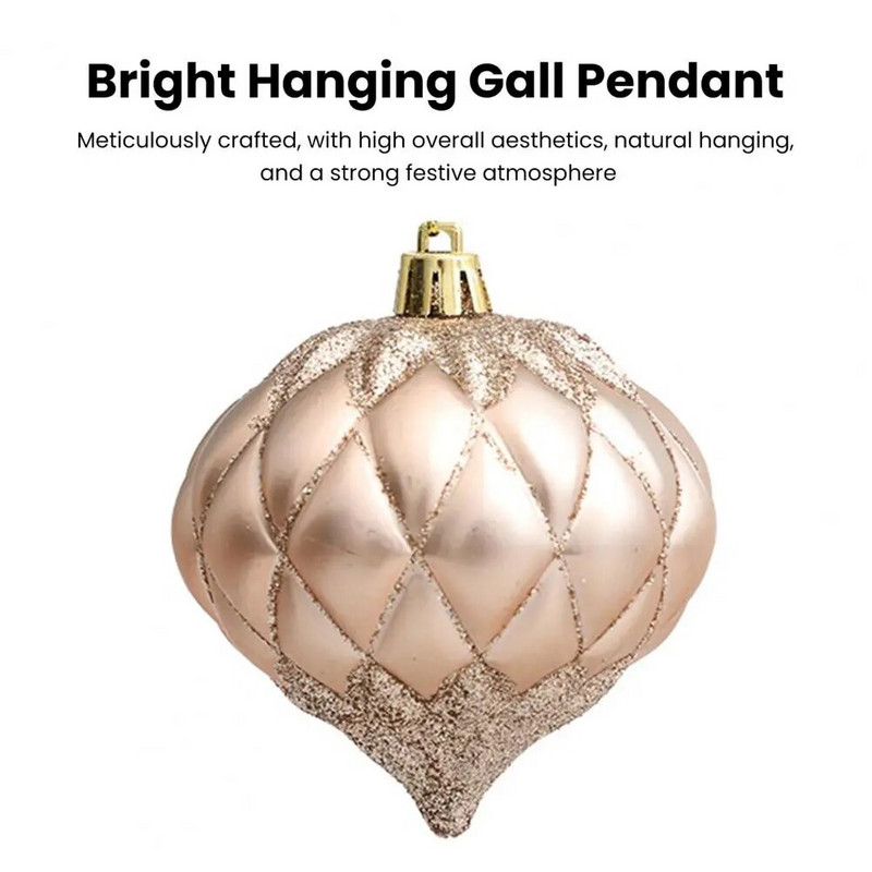 3 τεμάχια/Κουτί με λεπτή υφή Πλαστική διάταξη σκηνικών Στήριξη Γυαλιστερές μπάλες χριστουγεννιάτικων δέντρων σετ στολιδιών Χριστουγεννιάτικα πάρτι προμήθειες