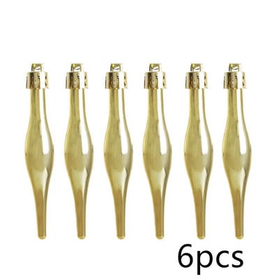 6 tk/pakk jõulukaunistus plastikust jõulupuu kuldne punane sädelev läikiv koonusripats rippuv kaunistus jõulukaunistus