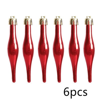 6 tk/pakk jõulukaunistus plastikust jõulupuu kuldne punane sädelev läikiv koonusripats rippuv kaunistus jõulukaunistus