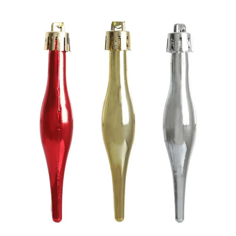 6 tk/pakk jõulukaunistus plastikust jõulupuu kuldne punane sädelev läikiv koonusripats rippuv kaunistus jõulukaunistus