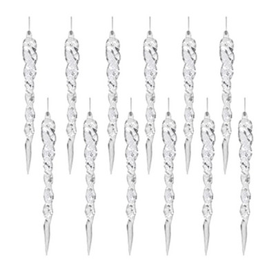 12PICES Jõulupidu tarned läbipaistvad jääpurikad ripats Jõulupuu kaunistus niit ripats puu kaunistused